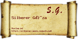 Silberer Géza névjegykártya